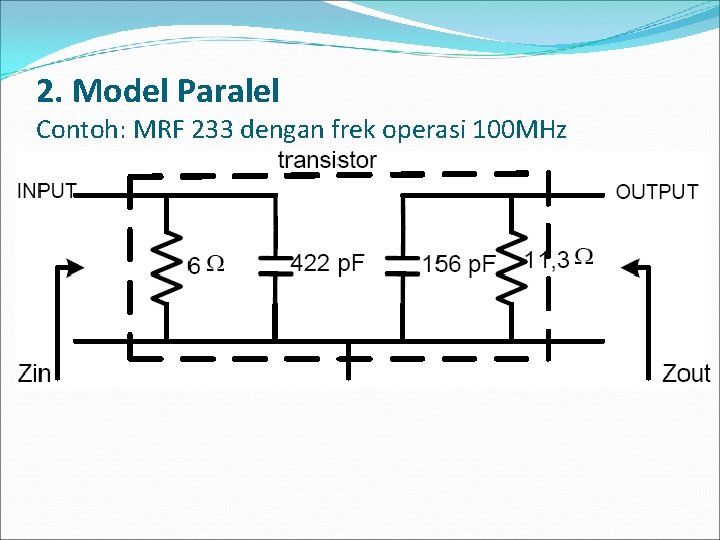 2. Model Paralel Contoh: MRF 233 dengan frek operasi 100 MHz 