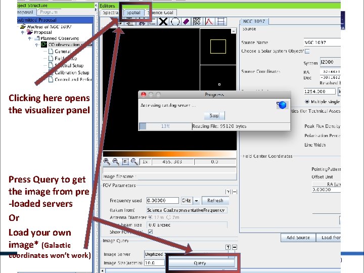 Clicking here opens the visualizer panel Press Query to get the image from pre