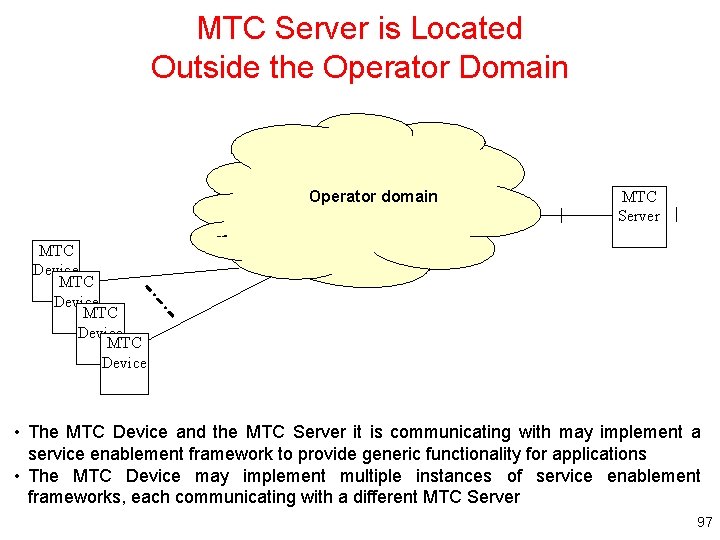 MTC Server is Located Outside the Operator Domain Operator domain MTC Server MTC Device