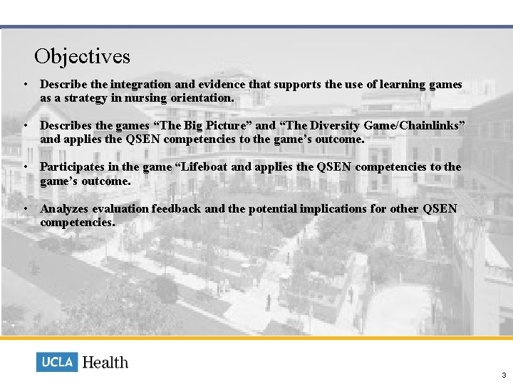  Objectives • Describe the integration and evidence that supports the use of learning