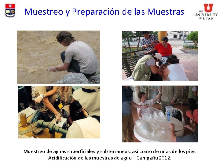 Muestreo y Preparación de las Muestreo de aguas superficiales y subterráneas, así como de