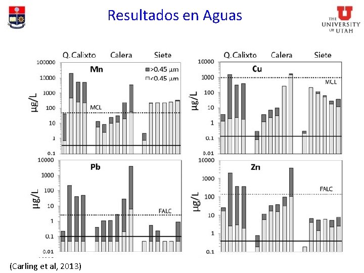 Resultados en Aguas (Carling et al, 2013) 