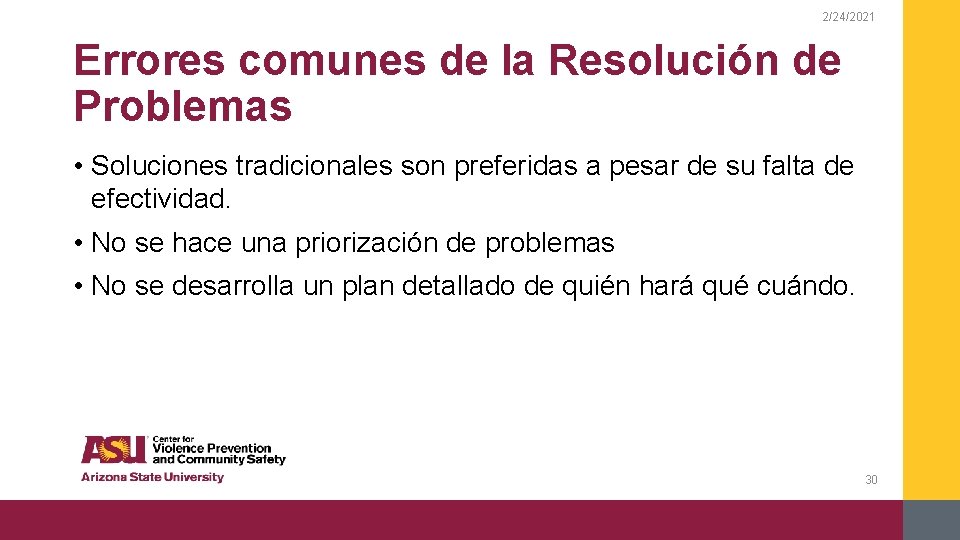 2/24/2021 Errores comunes de la Resolución de Problemas • Soluciones tradicionales son preferidas a