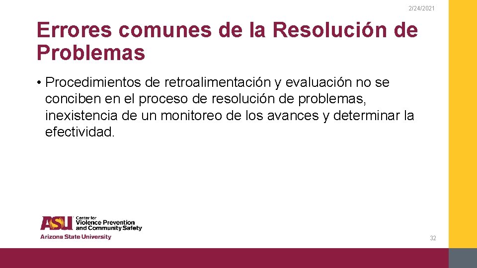 2/24/2021 Errores comunes de la Resolución de Problemas • Procedimientos de retroalimentación y evaluación