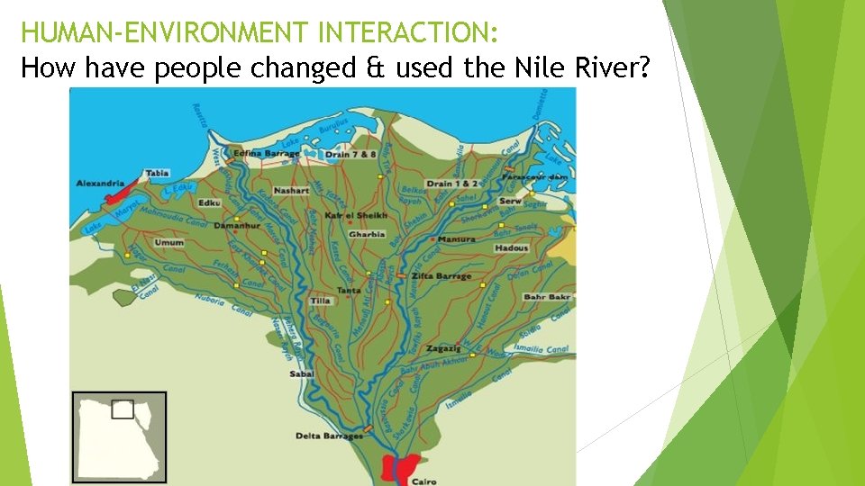HUMAN-ENVIRONMENT INTERACTION: How have people changed & used the Nile River? 