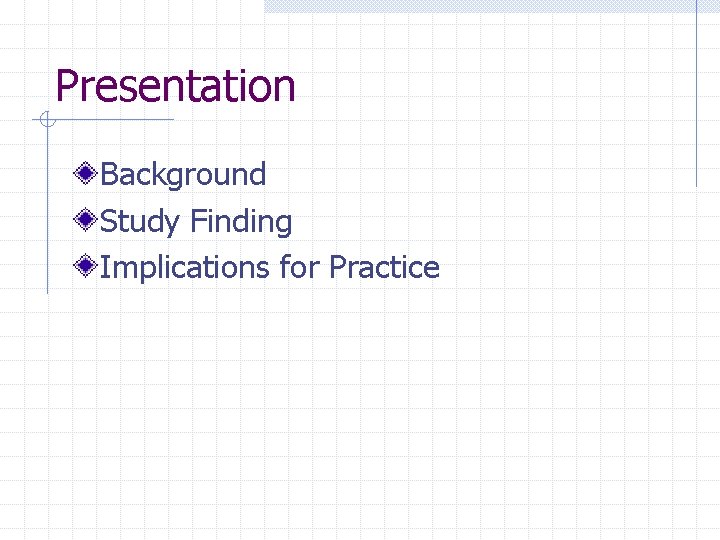 Presentation Background Study Finding Implications for Practice 