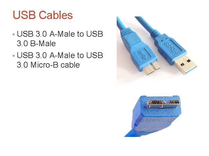 USB Cables • USB 3. 0 A-Male to USB 3. 0 B-Male • USB