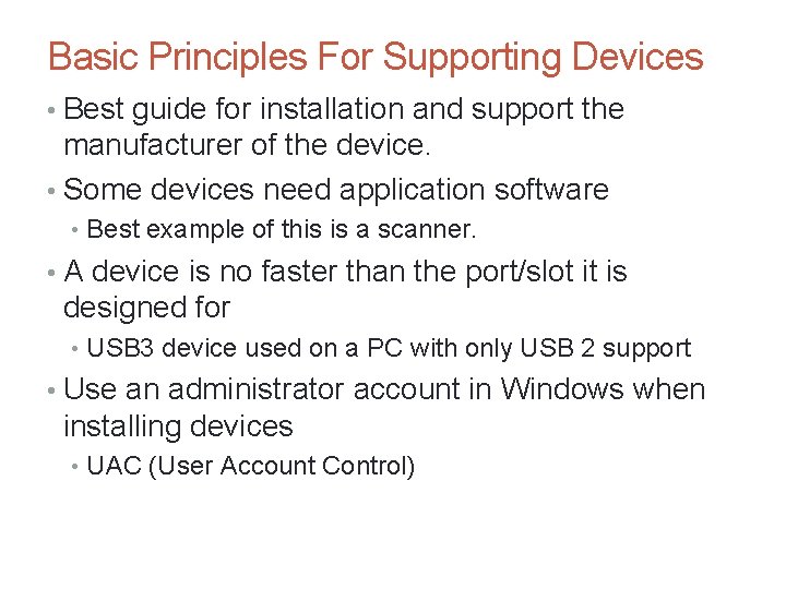 Basic Principles For Supporting Devices • Best guide for installation and support the manufacturer