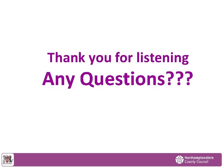 Thank you for listening Any Questions? ? ? 