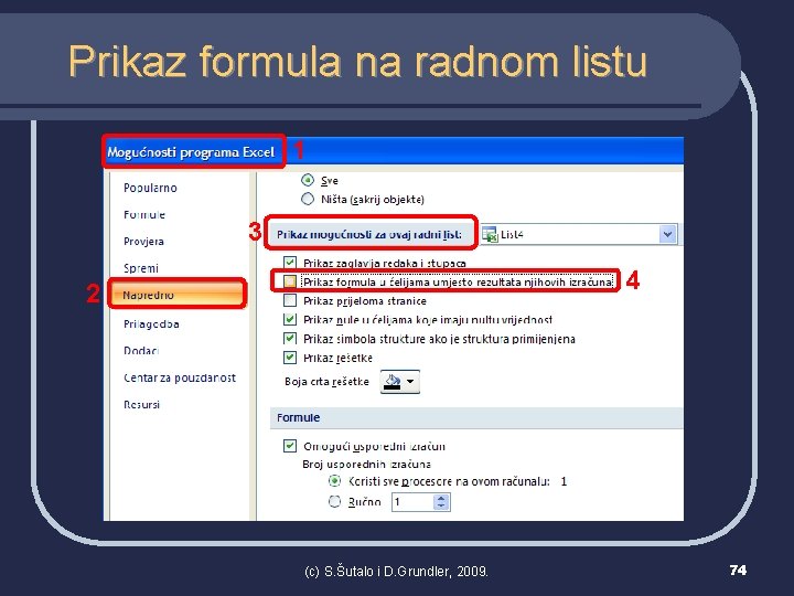 Prikaz formula na radnom listu 1 3 4 2 (c) S. Šutalo i D.