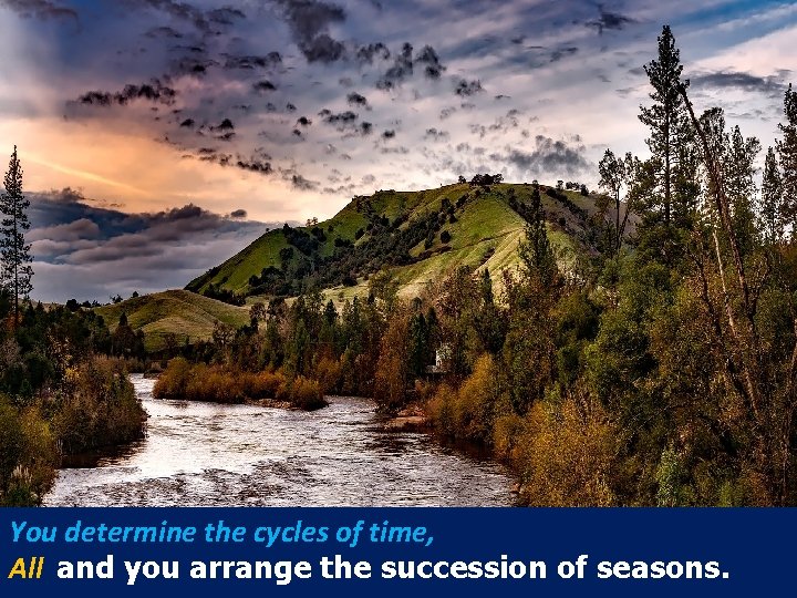 You determine the cycles of time, All and you arrange the succession of seasons.