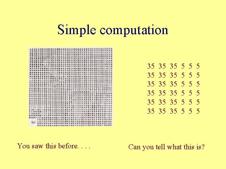 Simple computation 35 35 35 You saw this before. . 35 35 35 5
