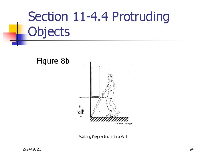 Section 11 -4. 4 Protruding Objects Figure 8 b Walking Perpendicular to a Wall