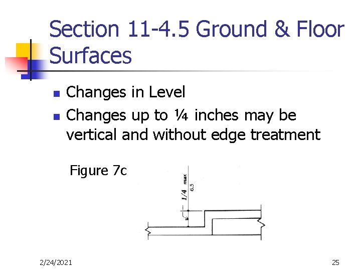 Section 11 -4. 5 Ground & Floor Surfaces n n Changes in Level Changes