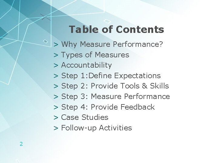 Table of Contents > Why Measure Performance? > Types of Measures > Accountability >