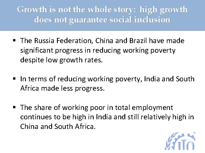 Growth is not the whole story: high growth does not guarantee social inclusion §