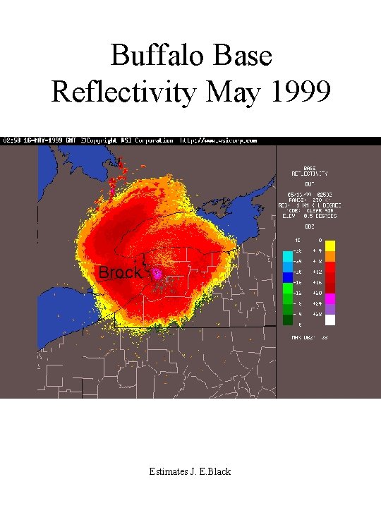 Buffalo Base Reflectivity May 1999 Brock Estimates J. E. Black 