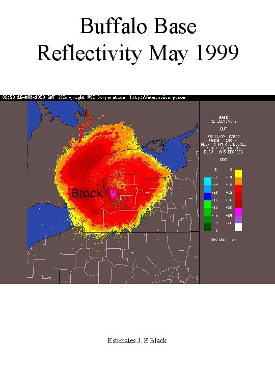 Buffalo Base Reflectivity May 1999 Brock Estimates J. E. Black 