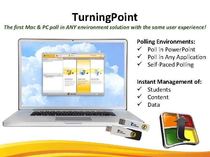 Turning. Point The first Mac & PC poll in ANY environment solution with the