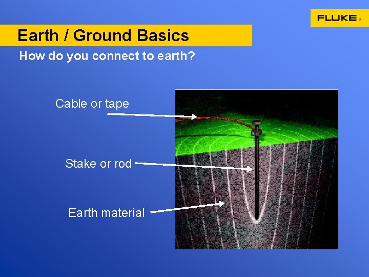 Earth / Ground Basics How do you connect to earth? Cable or tape Stake