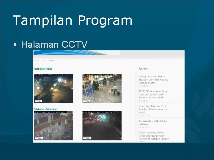 Tampilan Program § Halaman CCTV 