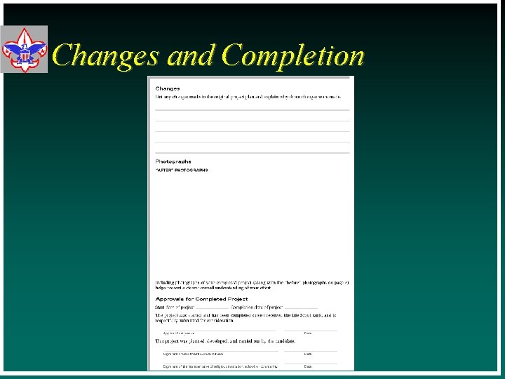 Changes and Completion 