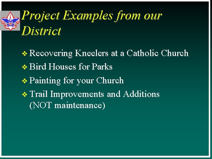 Project Examples from our District v Recovering Kneelers at a Catholic Church v Bird