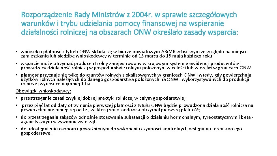 Rozporządzenie Rady Ministrów z 2004 r. w sprawie szczegółowych warunków i trybu udzielania pomocy