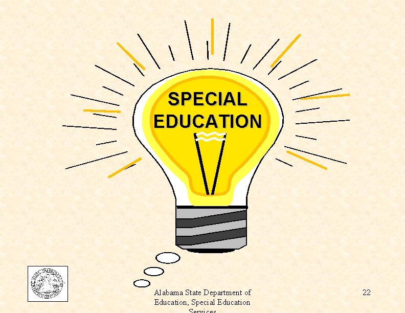SPECIAL EDUCATION Alabama State Department of Education, Special Education 22 