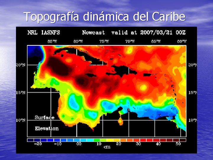 Topografía dinámica del Caribe 