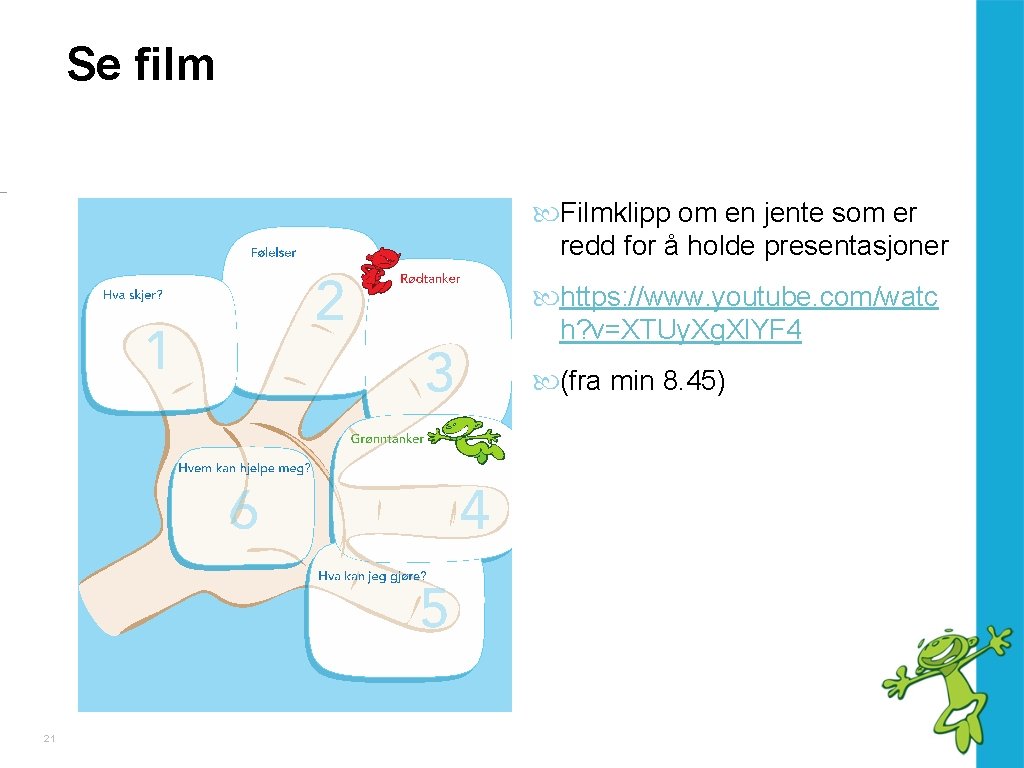 Se film Filmklipp om en jente som er redd for å holde presentasjoner https: