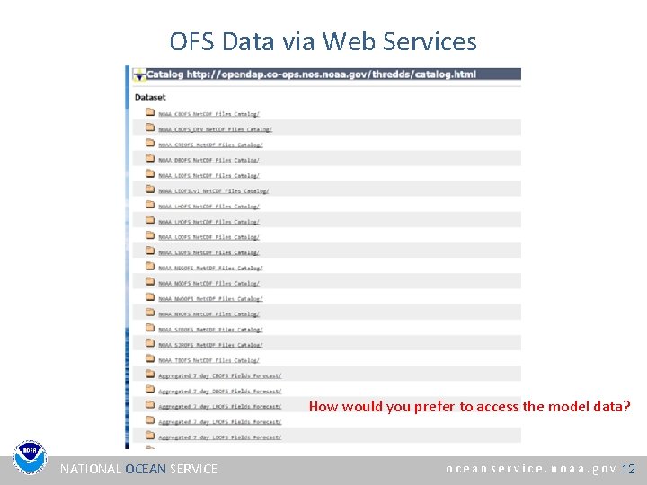 OFS Data via Web Services How would you prefer to access the model data?