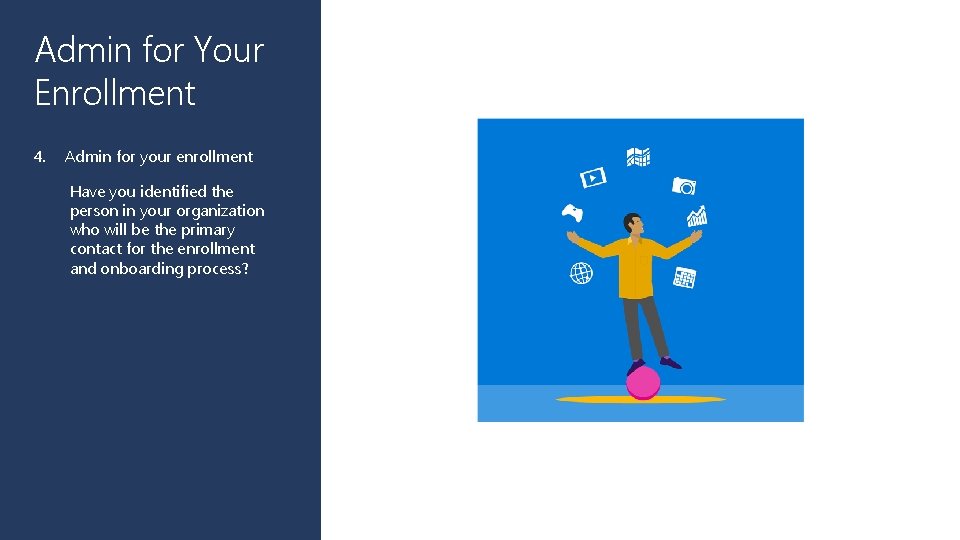 Admin for Your Enrollment 4. Admin for your enrollment Have you identified the person