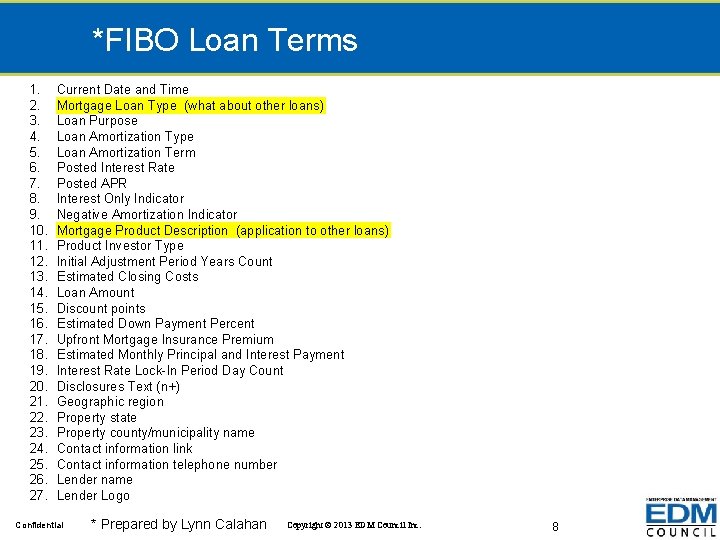 *FIBO Loan Terms 1. 2. 3. 4. 5. 6. 7. 8. 9. 10. 11.