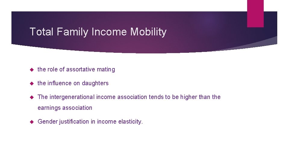 Total Family Income Mobility the role of assortative mating the influence on daughters The
