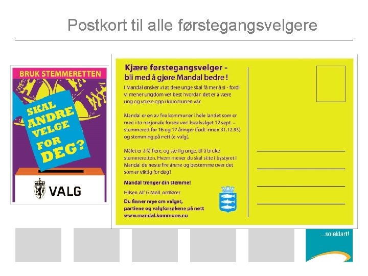 Postkort til alle førstegangsvelgere 