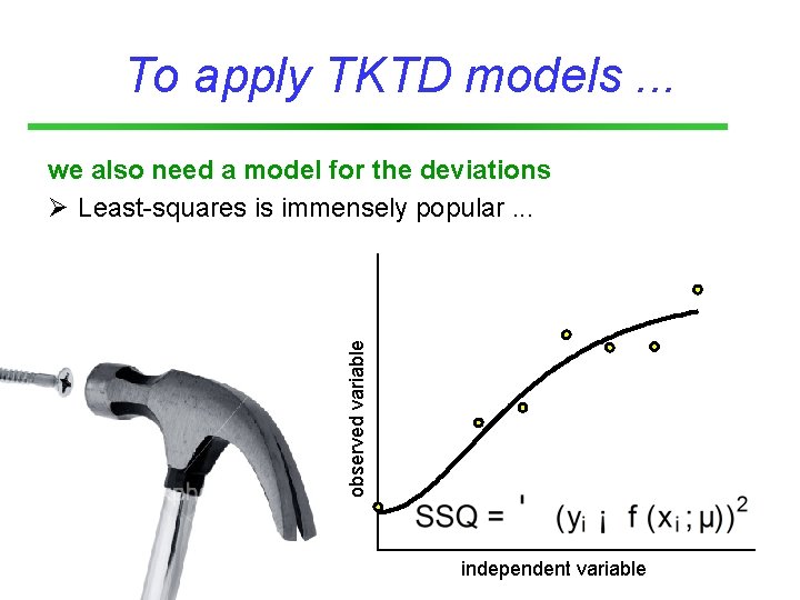 To apply TKTD models. . . observed variable we also need a model for