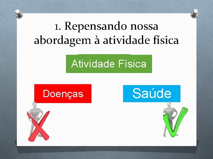 1. Repensando nossa abordagem à atividade física Atividade Física Doenças Saúde 