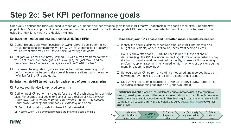 Step 2 c: Set KPI performance goals Once you’ve defined the KPIs you need