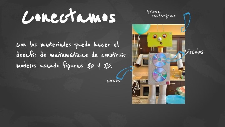 Conectamos Con los materiales puedo hacer el desafío de matemáticas de construir modelos usando