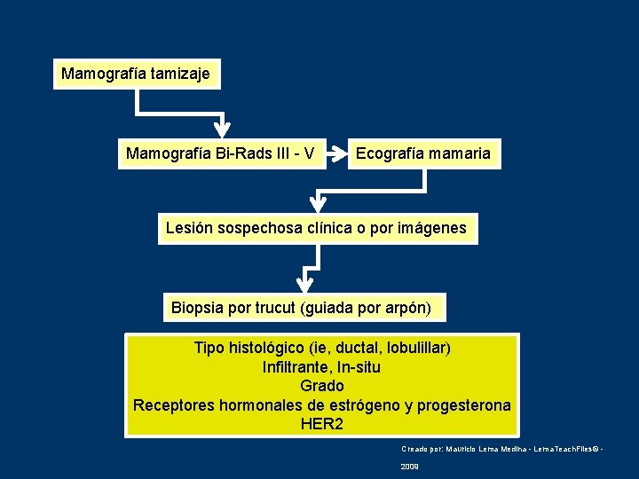 Mamografía tamizaje Mamografía Bi-Rads III - V Ecografía mamaria Lesión sospechosa clínica o por