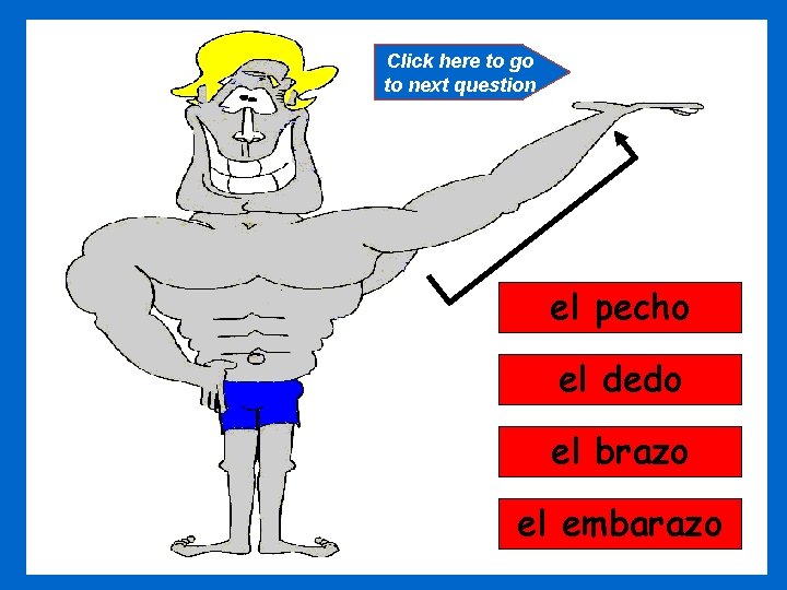 Click here to go to next question el pecho el dedo el brazo el