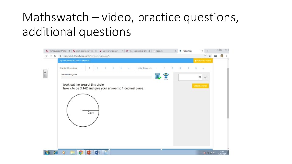 Mathswatch – video, practice questions, additional questions 