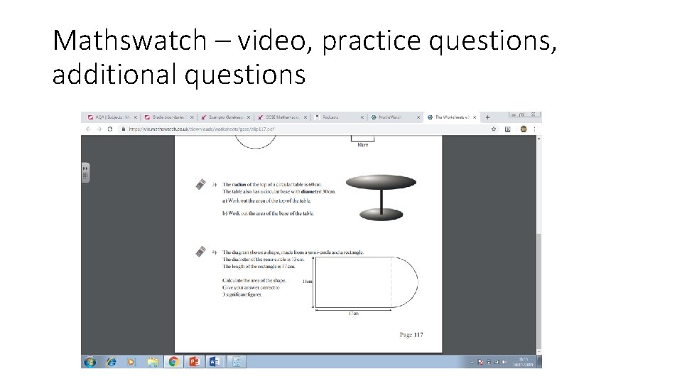 Mathswatch – video, practice questions, additional questions 
