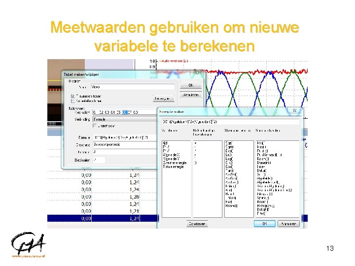 Meetwaarden gebruiken om nieuwe variabele te berekenen 13 