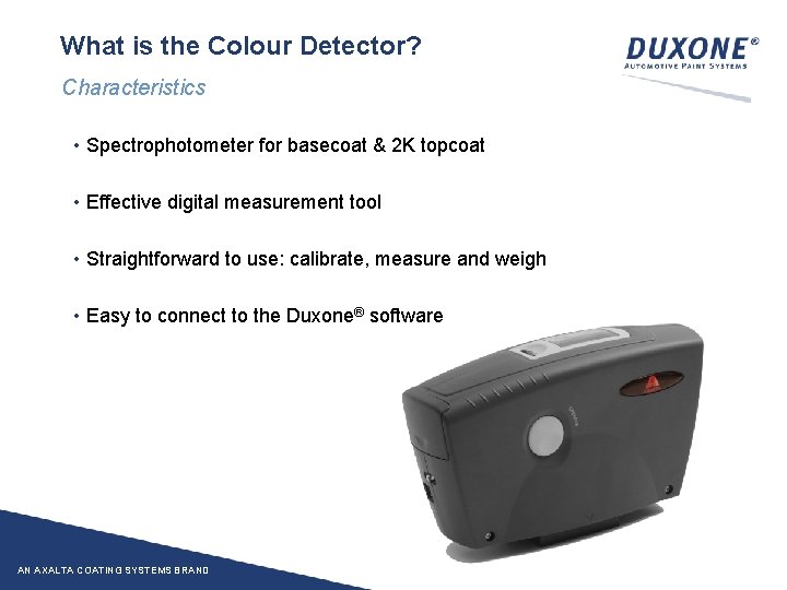 COLOUR DETECTOR TRAINING AN AXALTA COATING SYSTEMS BRAND