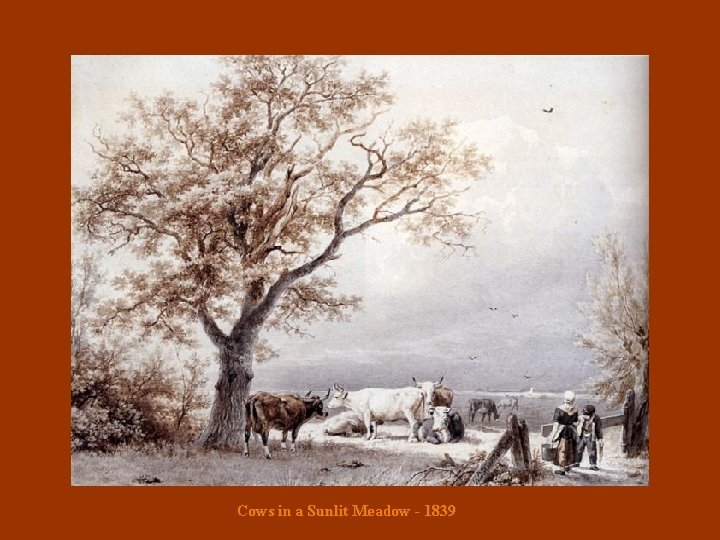 Cows in a Sunlit Meadow - 1839 