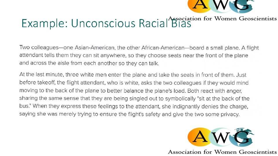 Example: Unconscious Racial Bias 