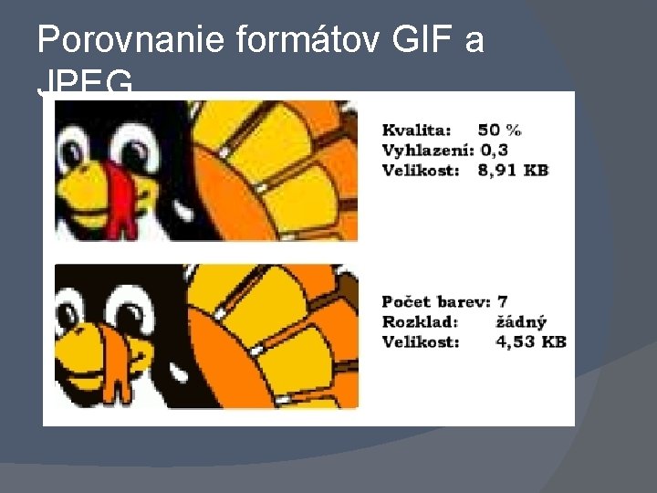 Porovnanie formátov GIF a JPEG 