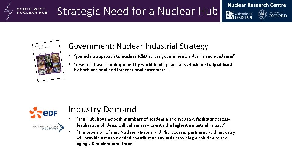 South West Nuclear Hub Strategic Need for a Nuclear Hub at the University of